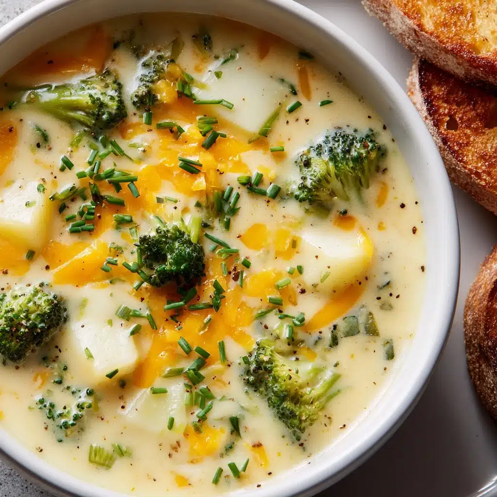 Crockpot Potato Broccoli Cheddar Soup Recipe - Recipe Image