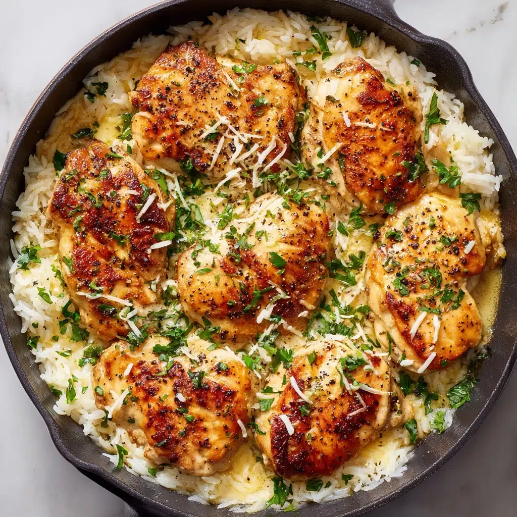 Chicken with Garlic Parmesan Rice Recipe - Recipe Image