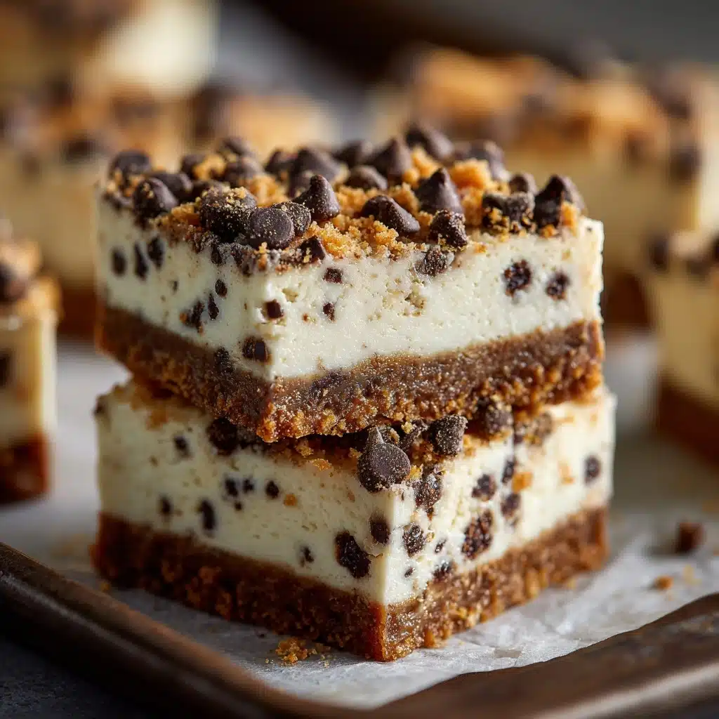 No-Bake Cookie Dough Cheesecake Bars Recipe - Recipe Image