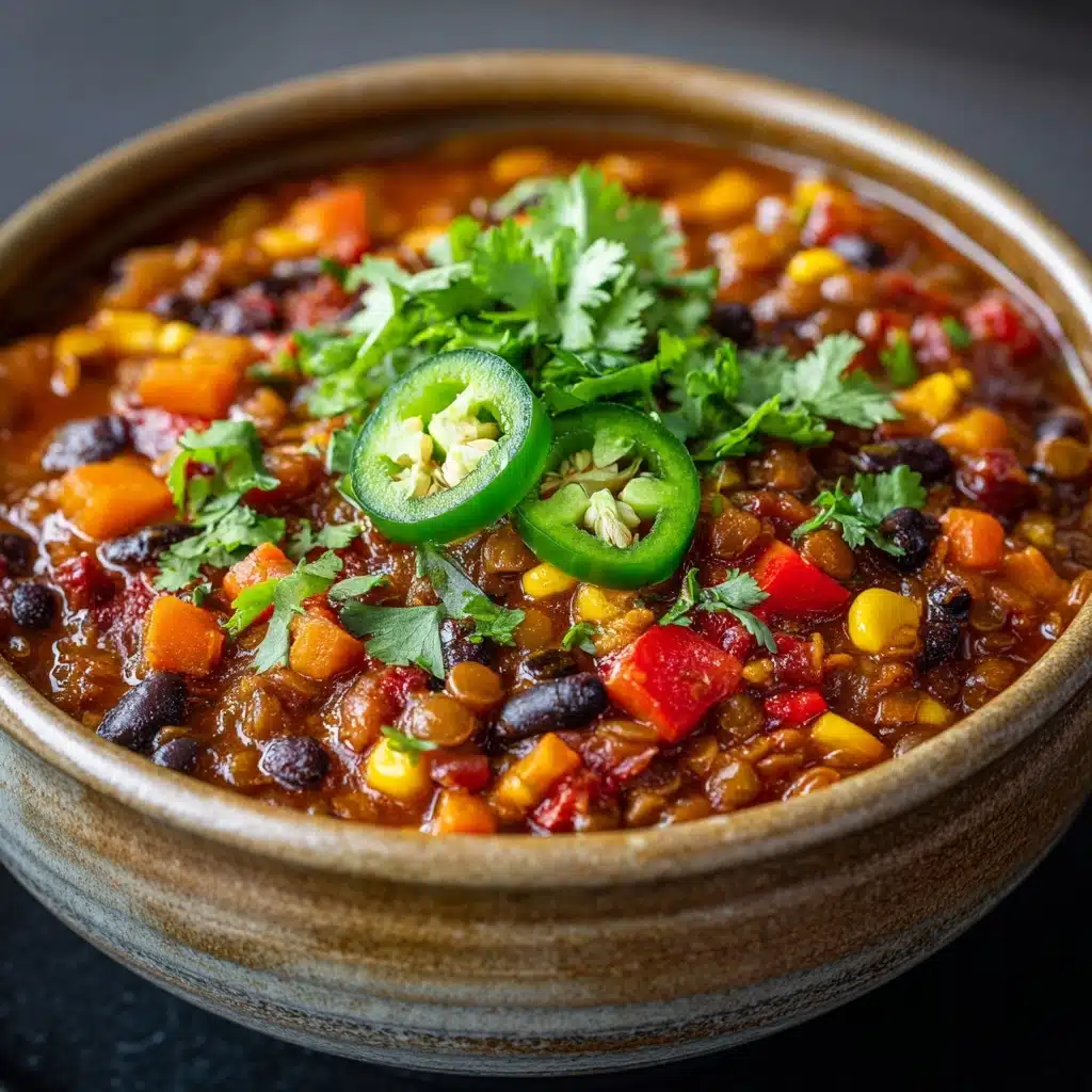 Three-Bean Sweet Potato Chili Recipe - Recipe Image