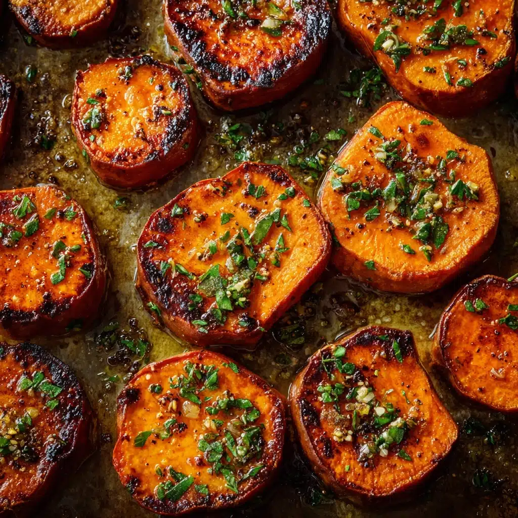 Garlic Butter Roasted Sweet Potatoes Recipe