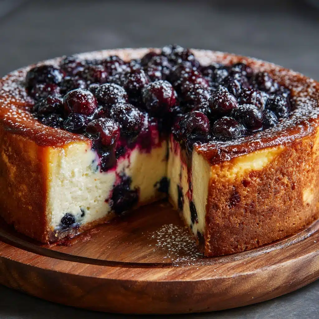 Simple Blueberry Basque Cheesecake Recipe - Recipe Image