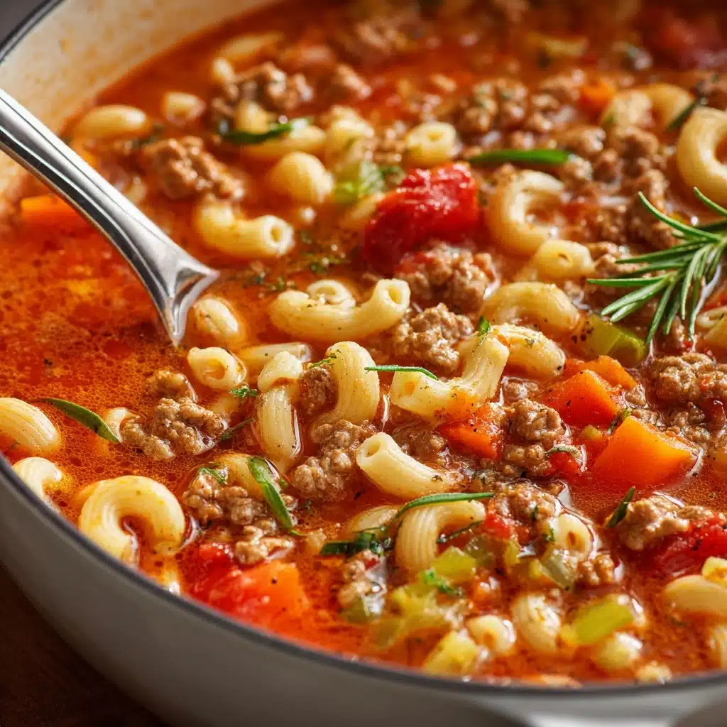 Beef and Macaroni Soup Recipe - Recipe Image