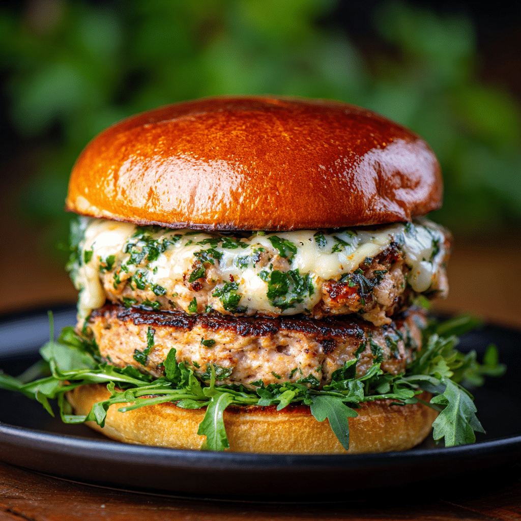 White Cheddar and Spinach Chicken Burgers Recipe