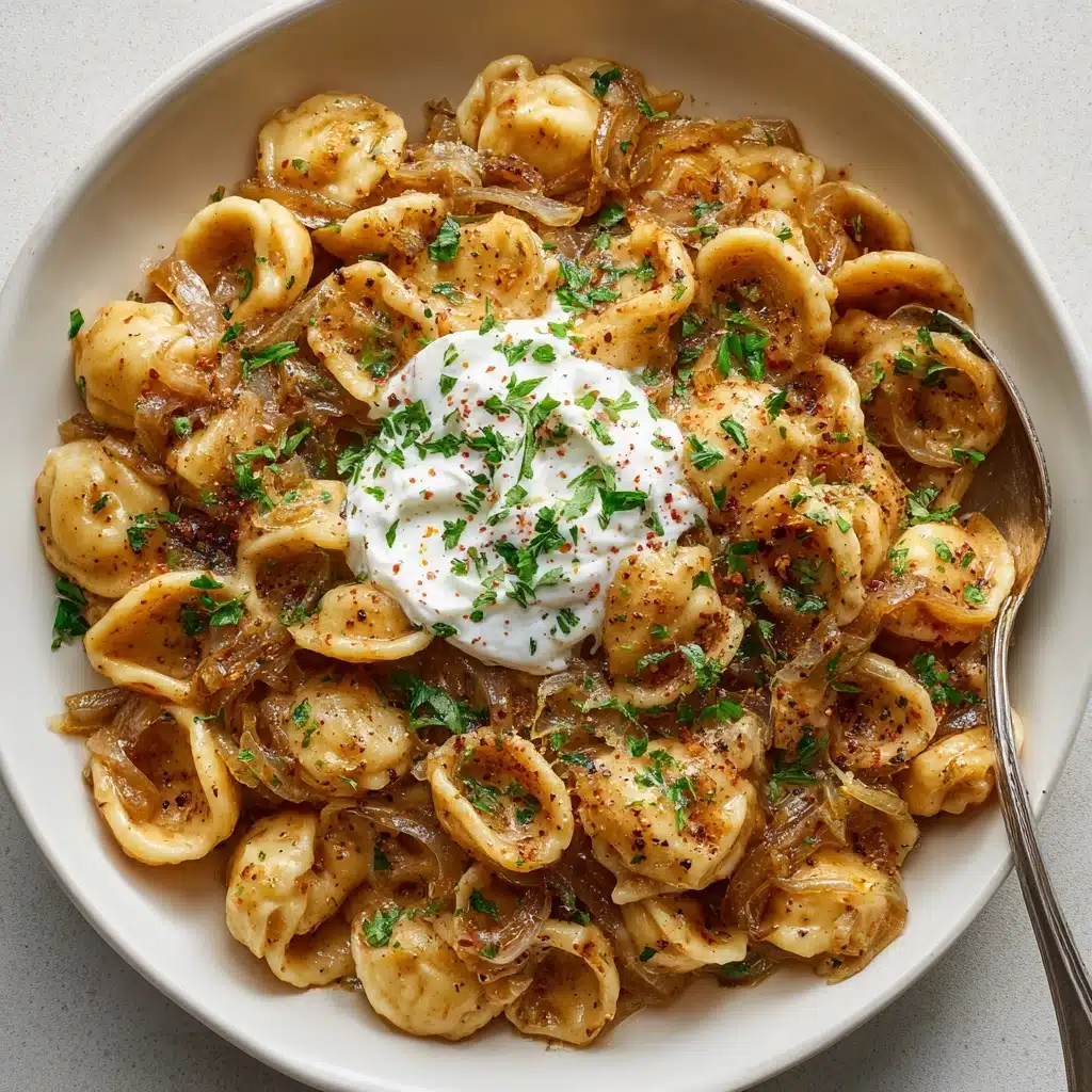 One Pot French Onion Pasta Recipe - Recipe Image