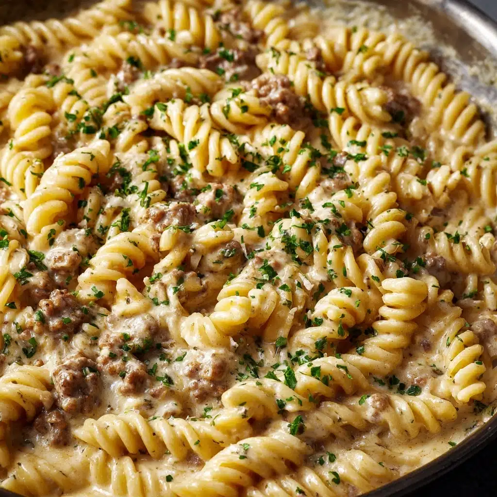 Stovetop Creamy Ground Beef Pasta Recipe - Recipe Image