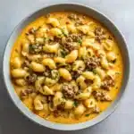 One-Pot Macaroni Cheeseburger Soup Recipe