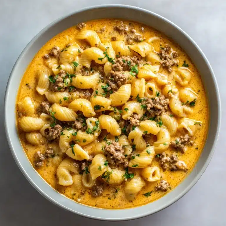 One-Pot Macaroni Cheeseburger Soup Recipe