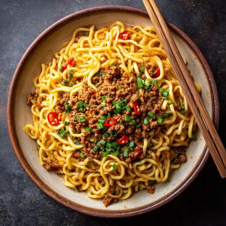 Mongolian Ground Beef Noodles Recipe