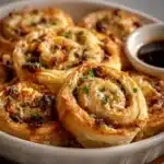 French Dip Roast Beef Pinwheels Recipe