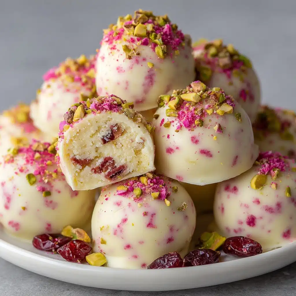 Cranberry Pistachio White Chocolate Truffles Recipe