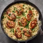 One-Pan Creamy Parmesan Chicken & Rice Recipe