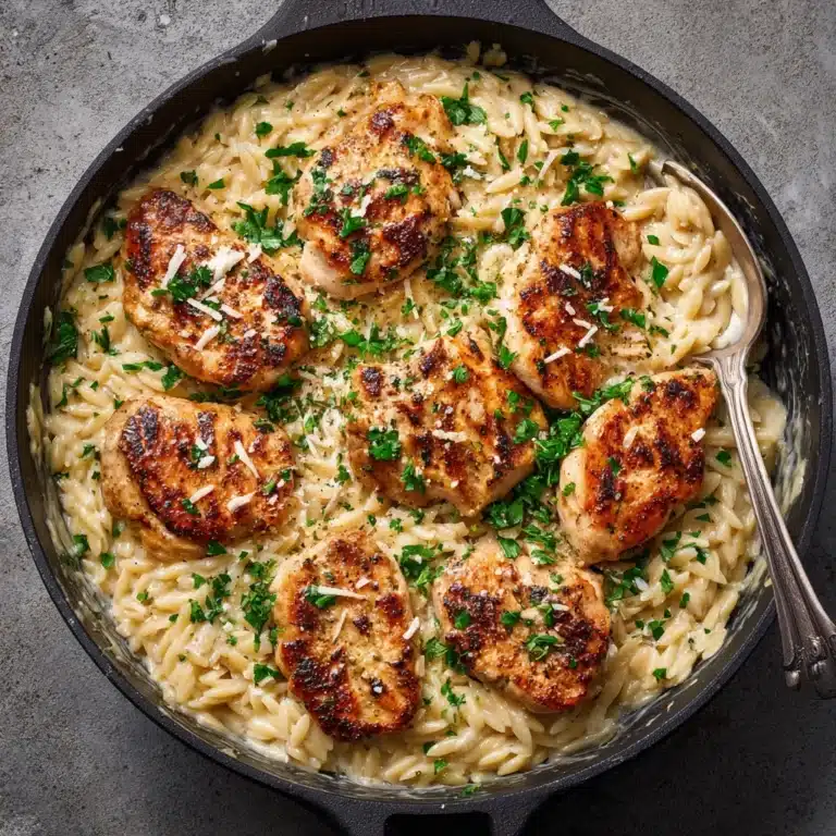 One-Pan Creamy Parmesan Chicken & Rice Recipe