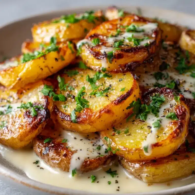 Creamy Garlic Sauce Baby Potatoes Recipe