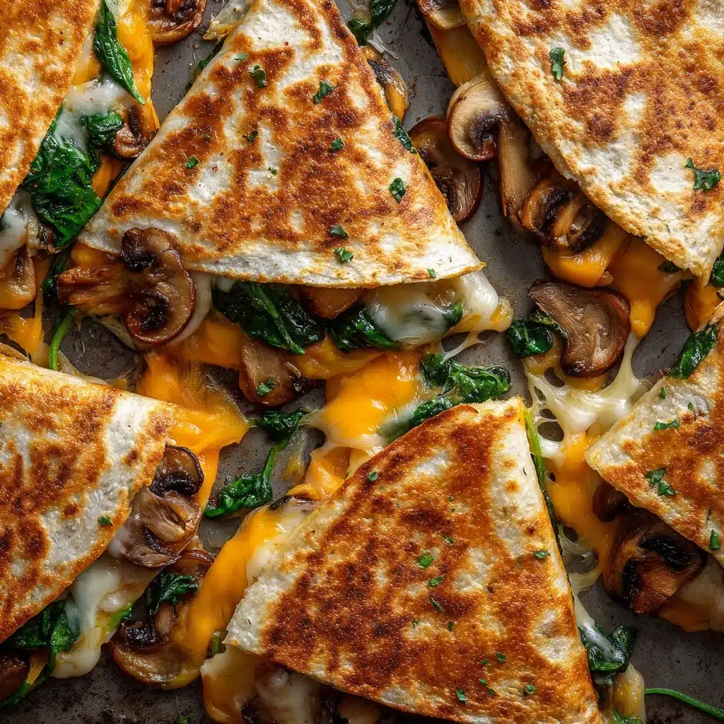Baked Spinach Mushroom Quesadillas Recipe