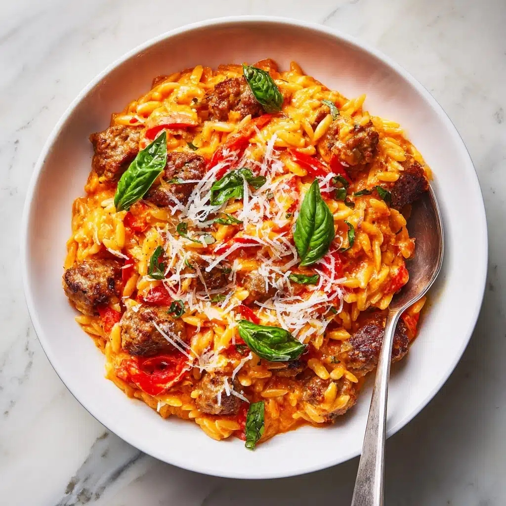 Ground Beef Orzo with Tomato Cream Sauce Recipe - Recipe Image