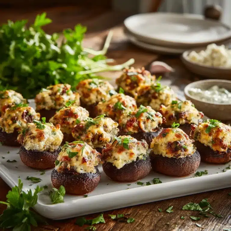 Stuffed Mushrooms with Herbs and Cheese Recipe