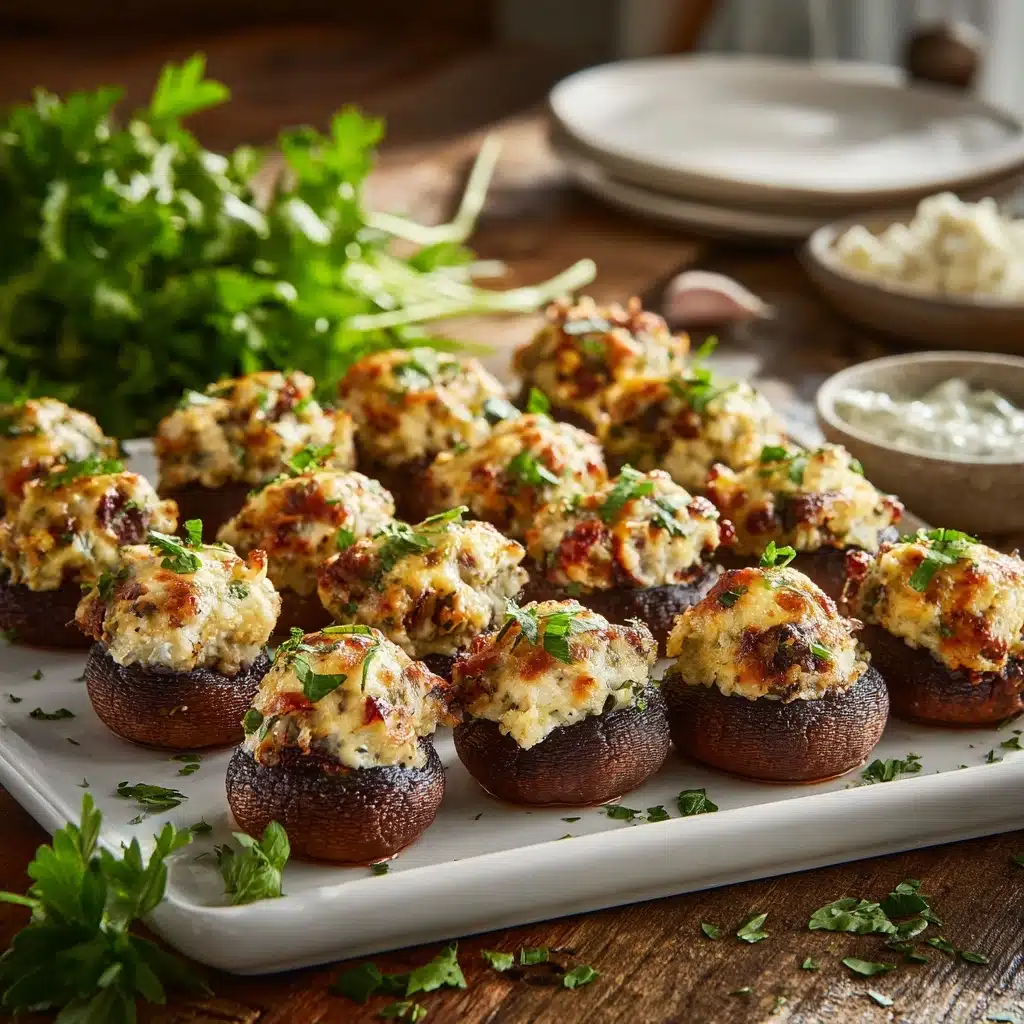 Stuffed Mushrooms with Herbs and Cheese Recipe - Recipe Image