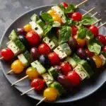 Greek Salad Skewers with Olives and Feta Recipe