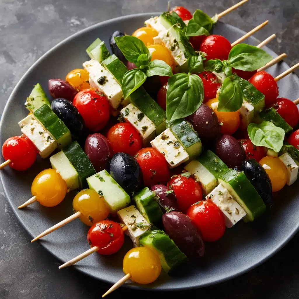 Greek Salad Skewers with Olives and Feta Recipe - Recipe Image