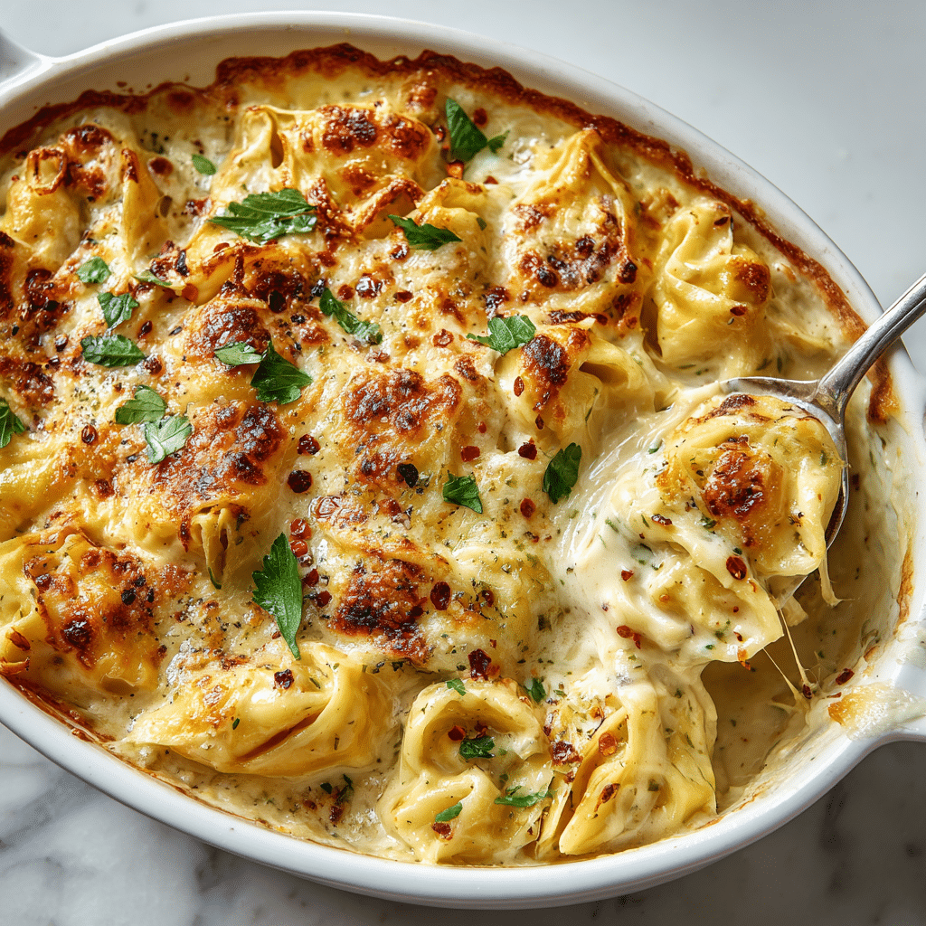 Alfredo Tortellini Bake Recipe - Recipe Image