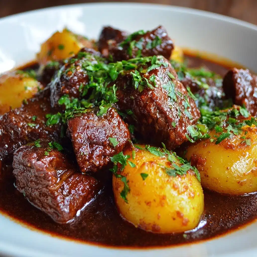Slow Cooker Garlic Butter Beef Bites & Potatoes Recipe - Recipe Image