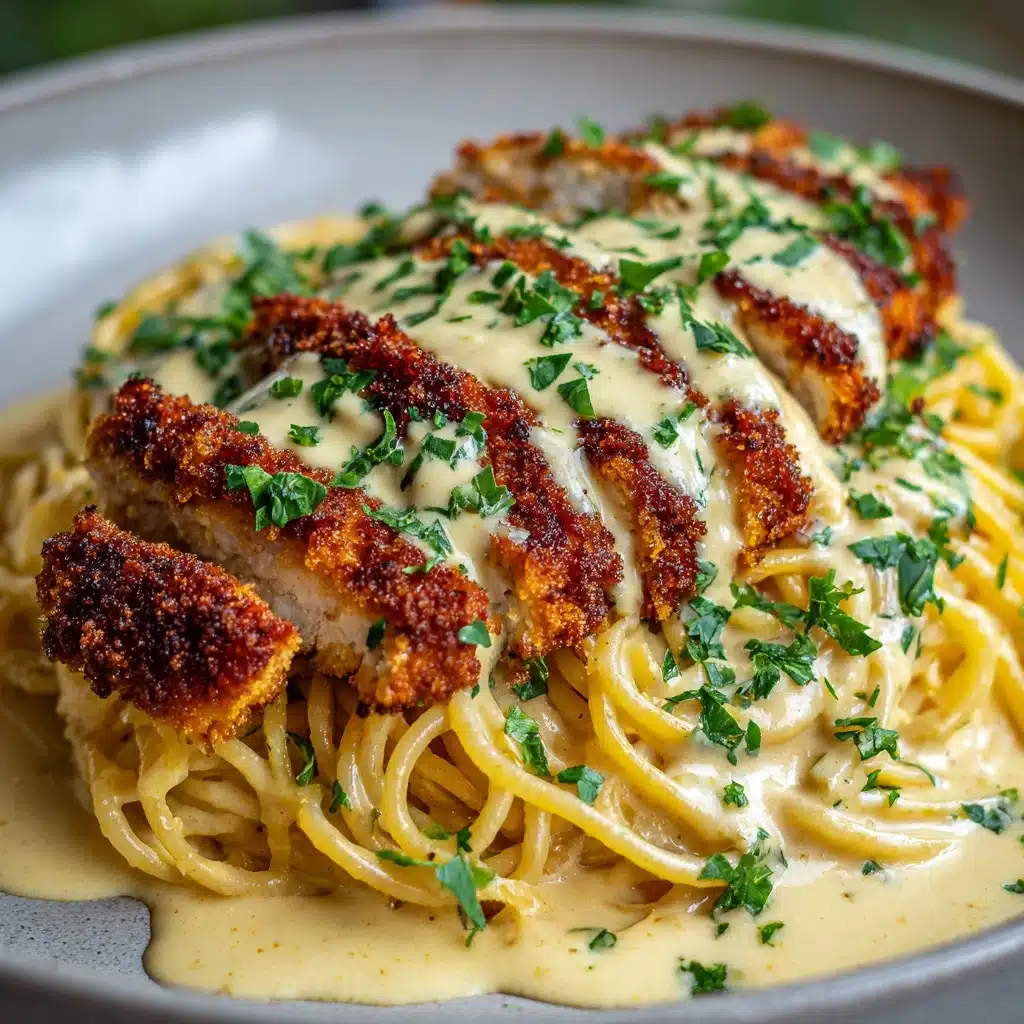 Crispy Chicken with Creamy Pasta Recipe - Recipe Image