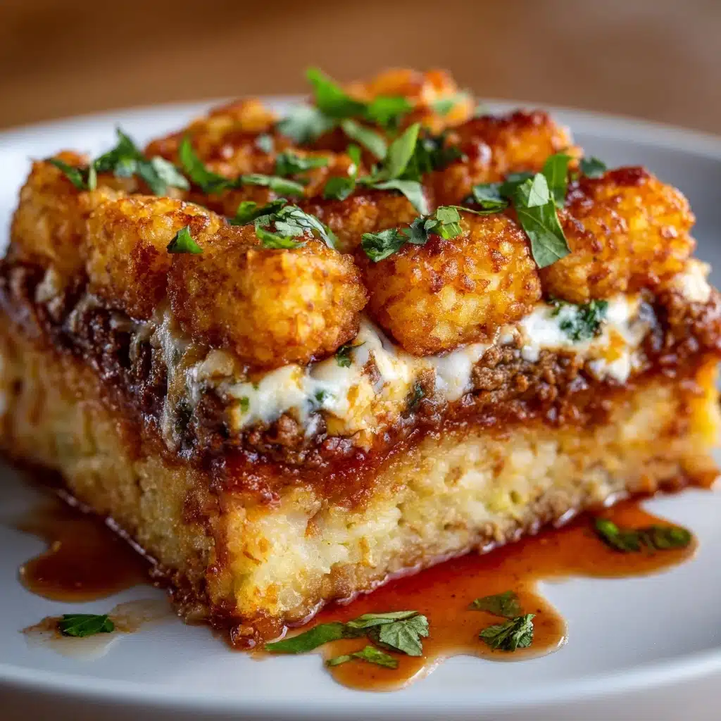 Cheesy Tater Tot Meatloaf Casserole Recipe - Recipe Image