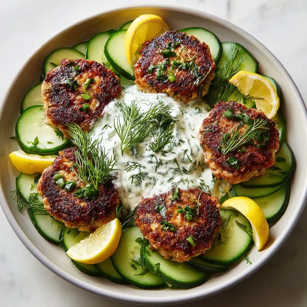 Greek Chicken Meatballs with Homemade Tzatziki Sauce Recipe - Recipe Image
