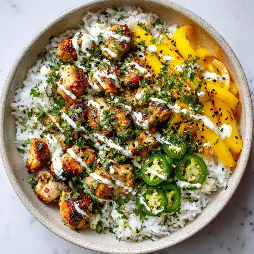 Greek Chicken Bowls with Creamy Tahini Feta Sauce Recipe - Recipe Image