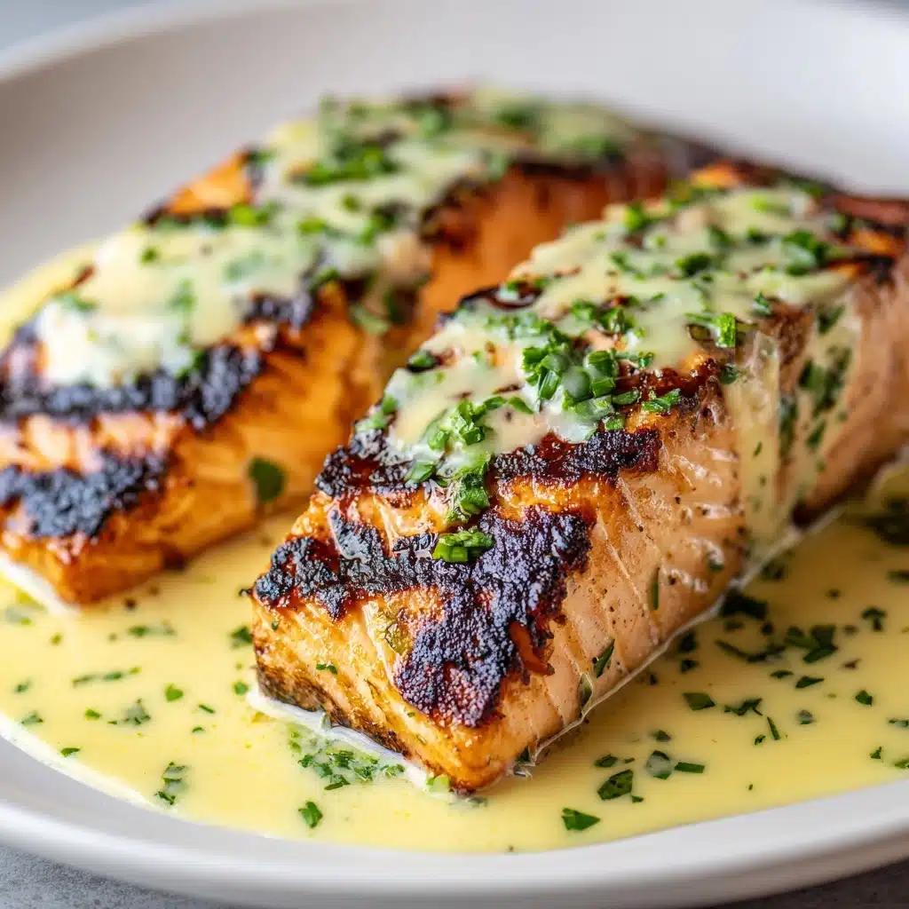 Simple Baked Salmon with Zesty Lemon Butter Cream Sauce Recipe - Recipe Image