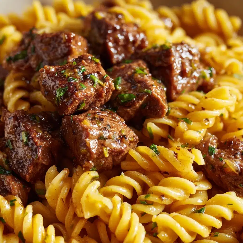 Garlic Butter Steak Bites & Smoky Chipotle Cream Cheese Pasta Recipe - Recipe Image