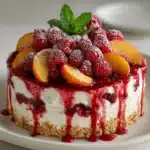 Raspberry Peach Greek Yogurt Cake Recipe