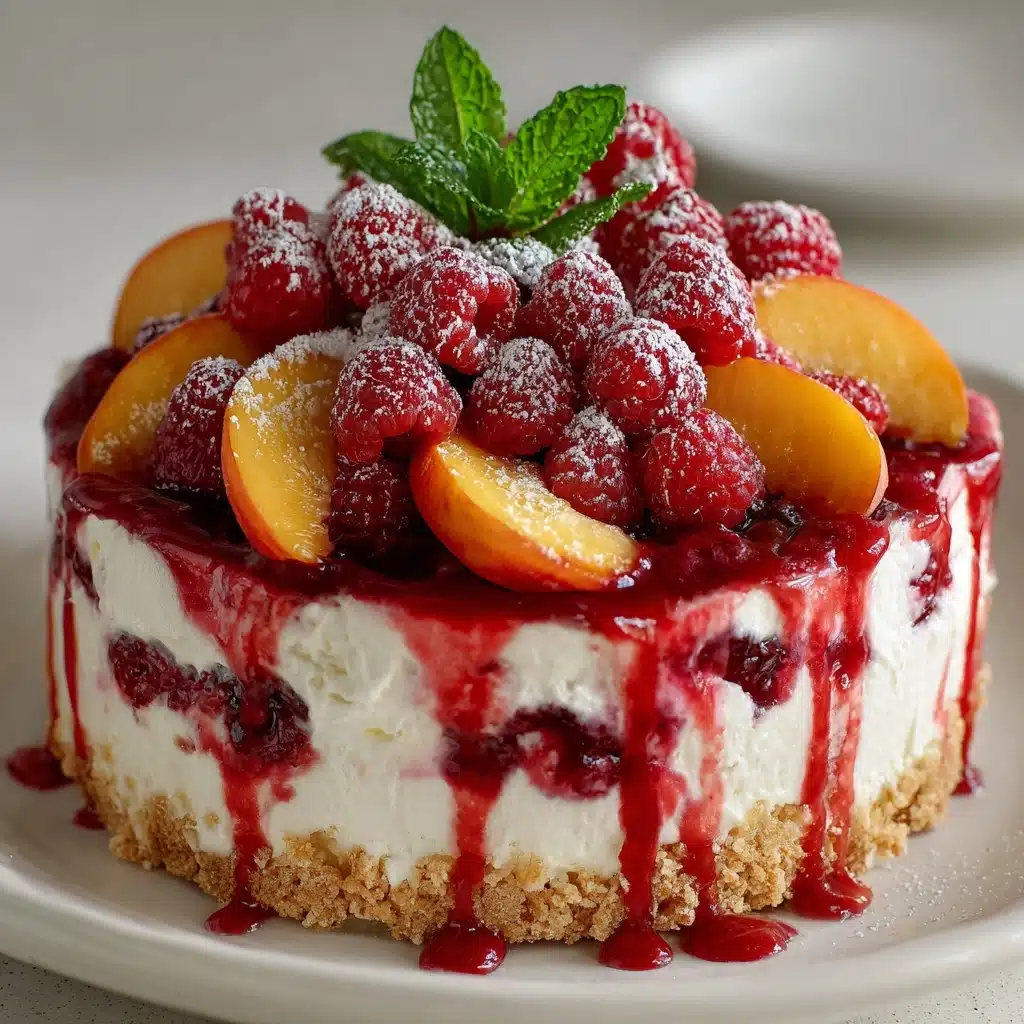 Raspberry Peach Greek Yogurt Cake Recipe