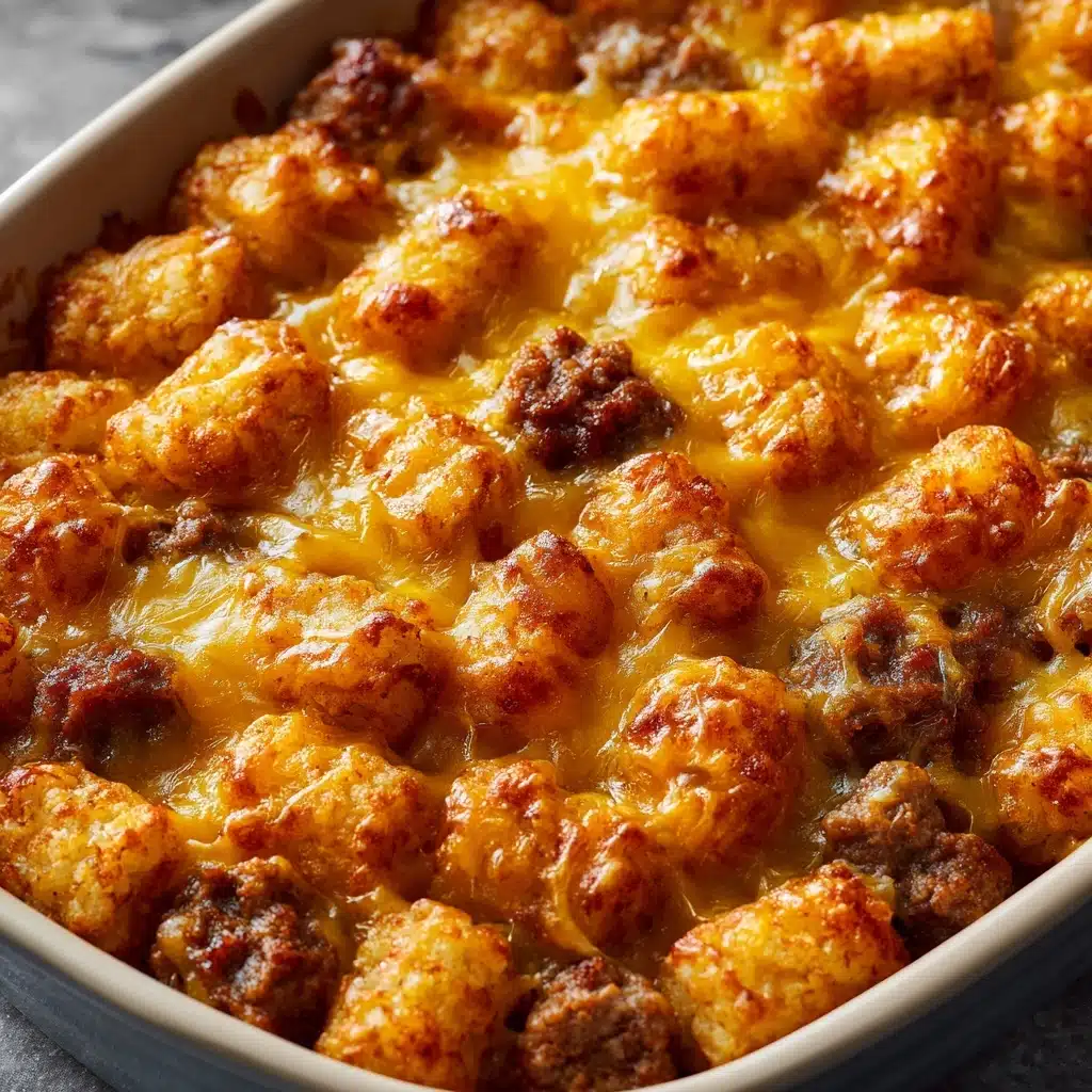 Cheesy Hot Dog Tater Tot Casserole Recipe - Recipe Image