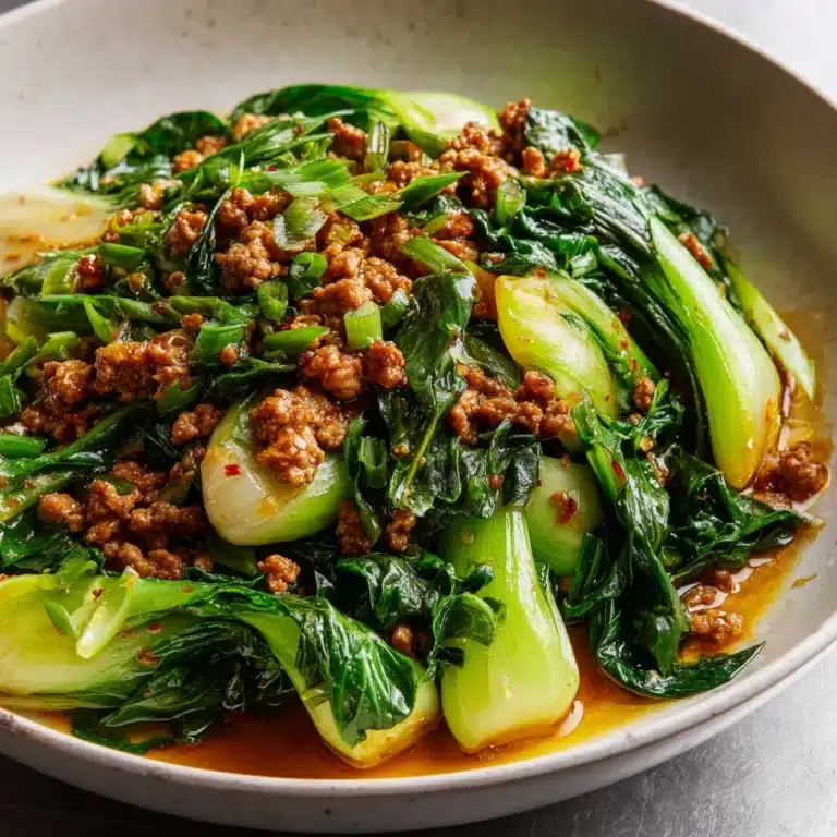Stir-Fried Bok Choy with Ground Meat Recipe