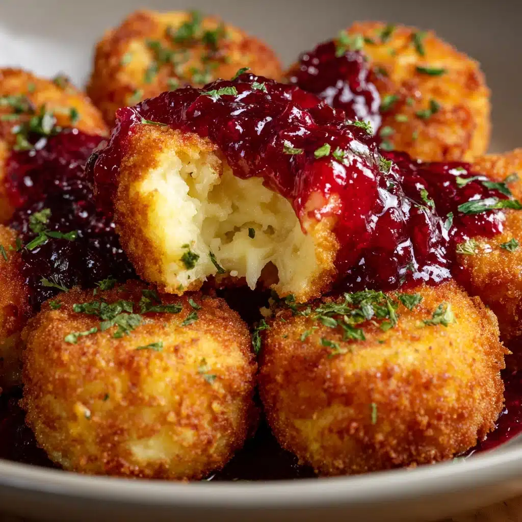 Mashed Potato Croquettes with Cranberry Mayo Recipe - Recipe Image