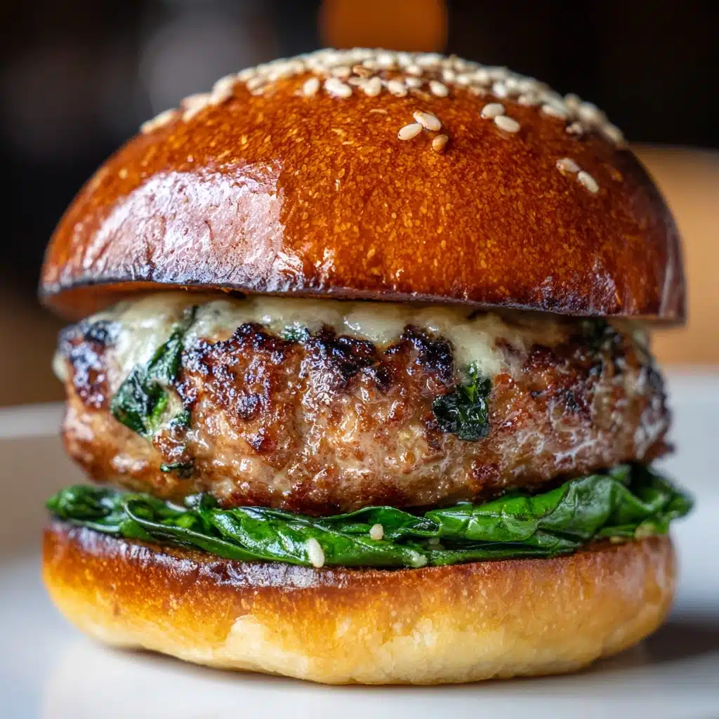 White Cheddar and Spinach Chicken Burgers Recipe - Recipe Image