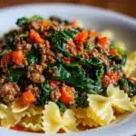 One-Pan Ground Beef and Spinach Pasta Recipe