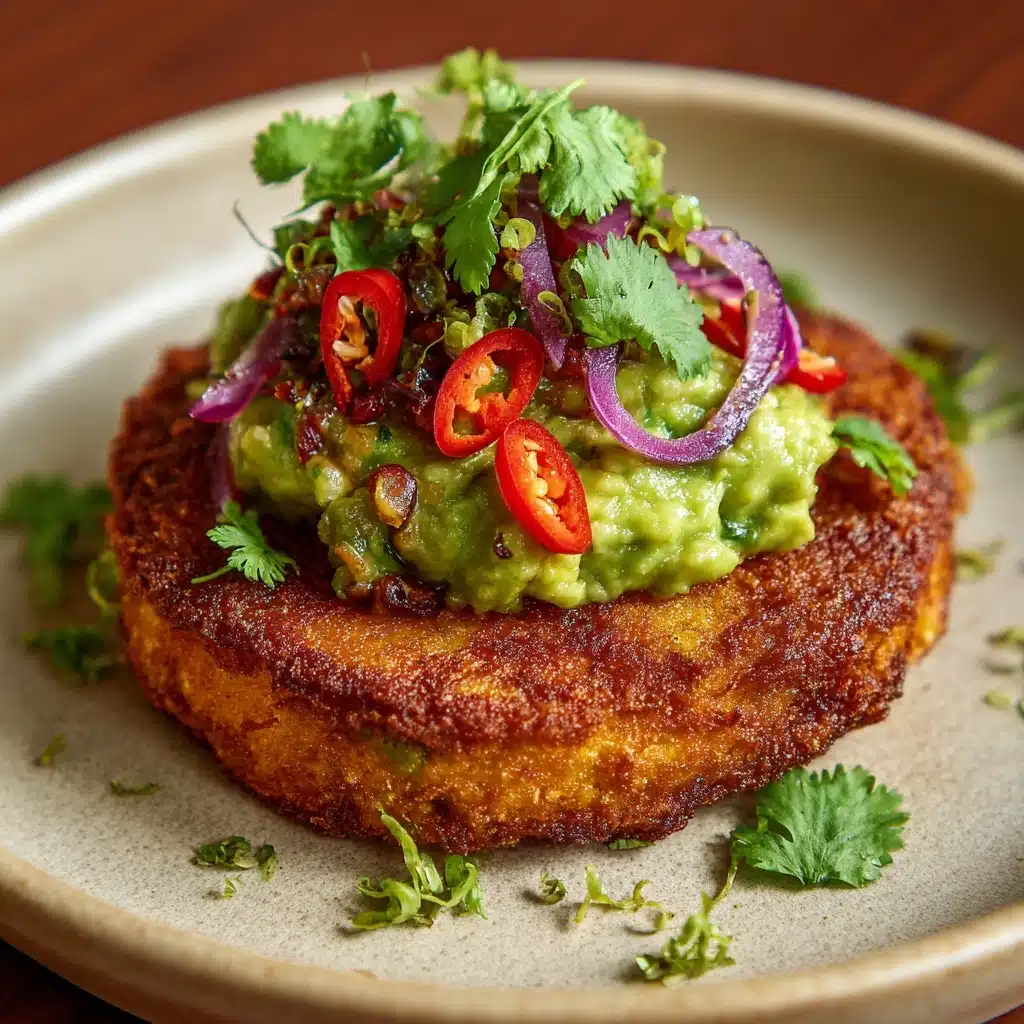 Spicy Smashed Avocado Hash Brown Toasts Recipe - Recipe Image