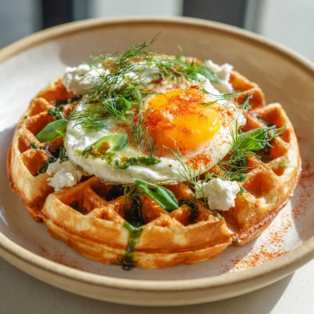 Egg Waffles with Romesco and Goat Cheese Recipe