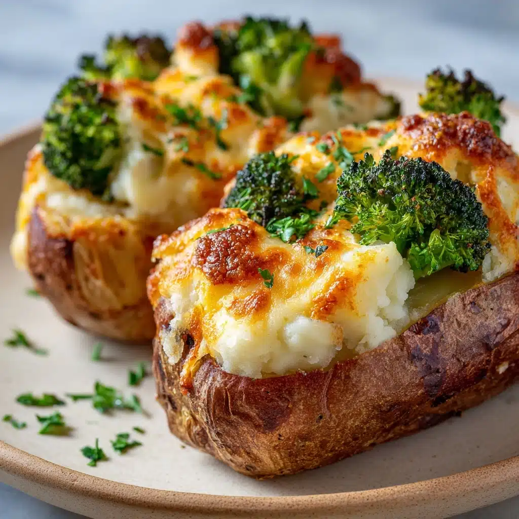 Cheesy Broccoli Twice-Baked Potatoes Recipe - Recipe Image