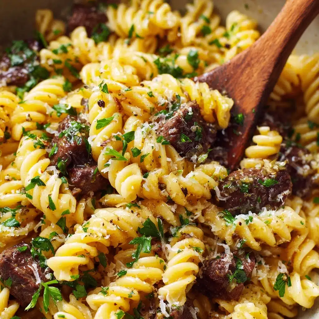 One Pot Beef and Garlic Butter Pasta Recipe - Recipe Image