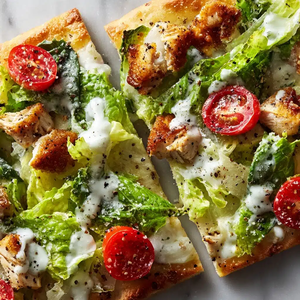 High Protein Chicken Caesar Salad Pizza Recipe - Recipe Image