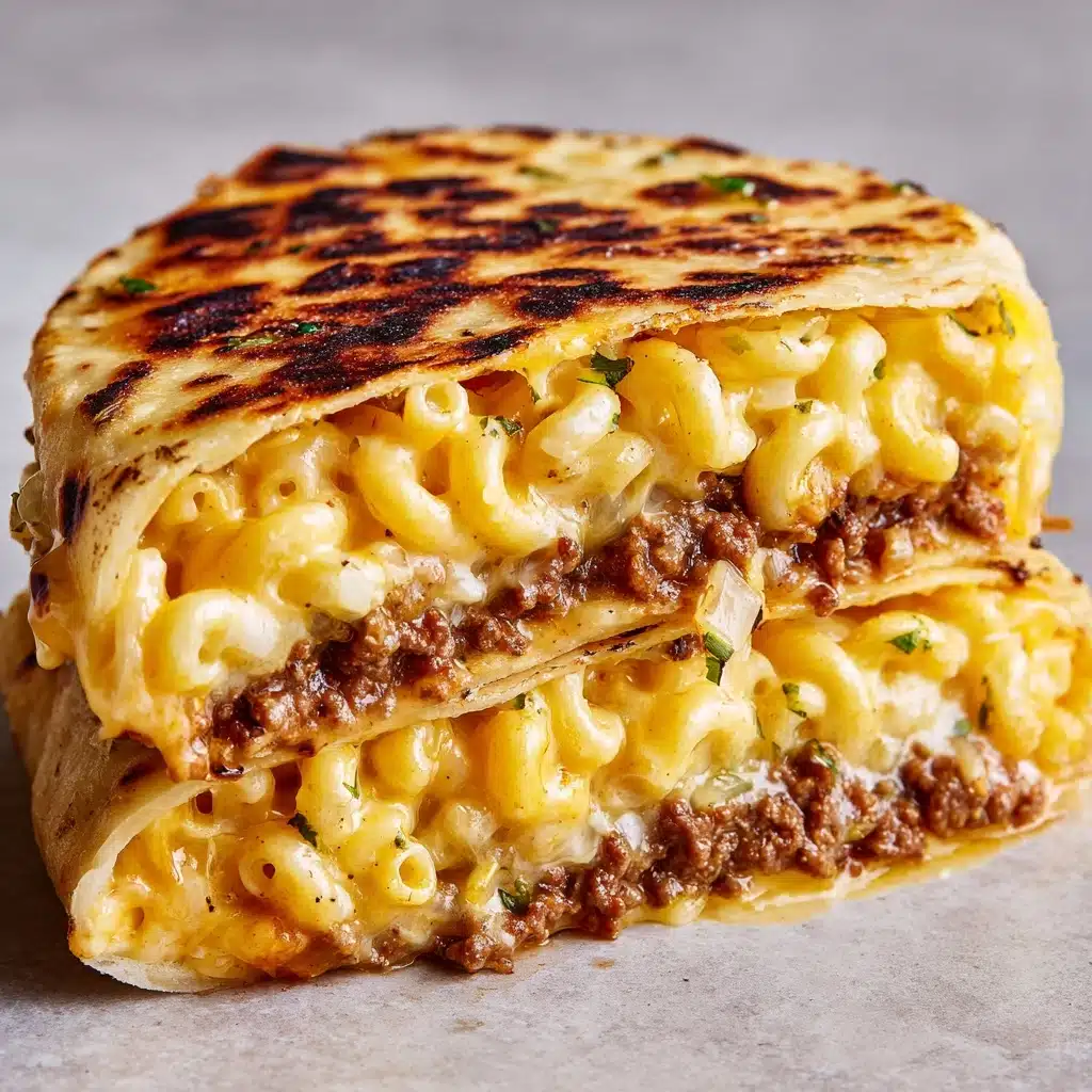 Melty Mac & Cheese Burger Tacos Recipe - Recipe Image