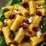 Spinach Pasta Salad with Feta and Cranberries Recipe