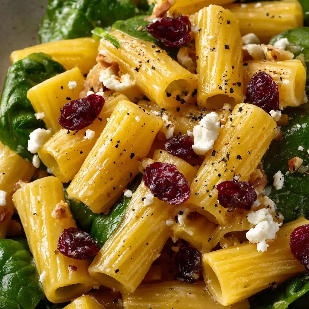 Spinach Pasta Salad with Feta and Cranberries Recipe - Recipe Image