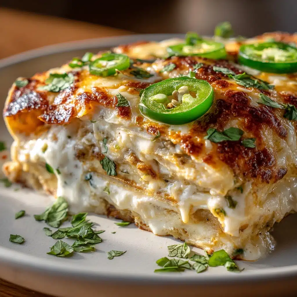 Jalapeño Popper Cheesy Chicken Enchiladas with Creamy Sauce Recipe - Recipe Image