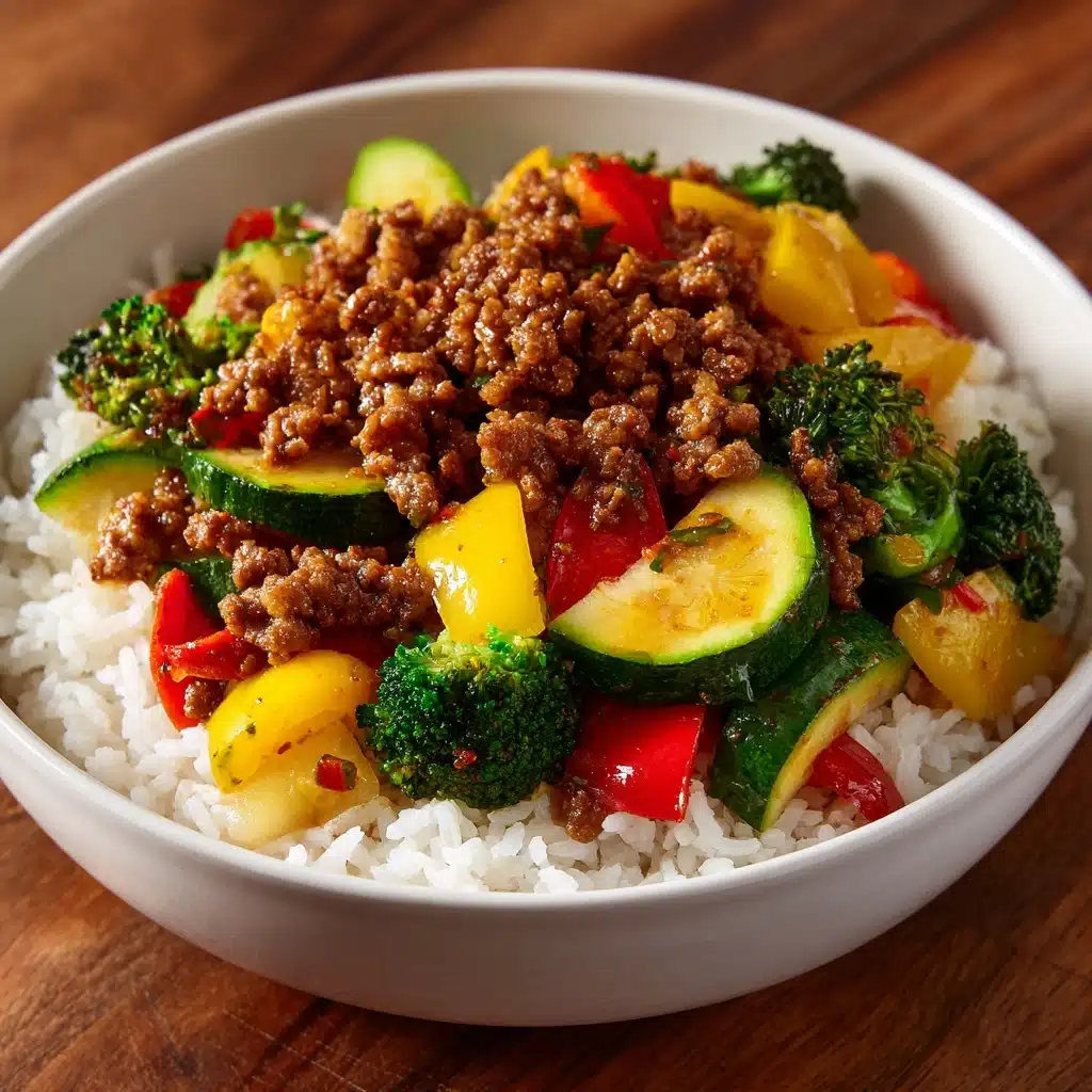 Ground Turkey & Roasted Veggie Rice Bowl Recipe - Recipe Image