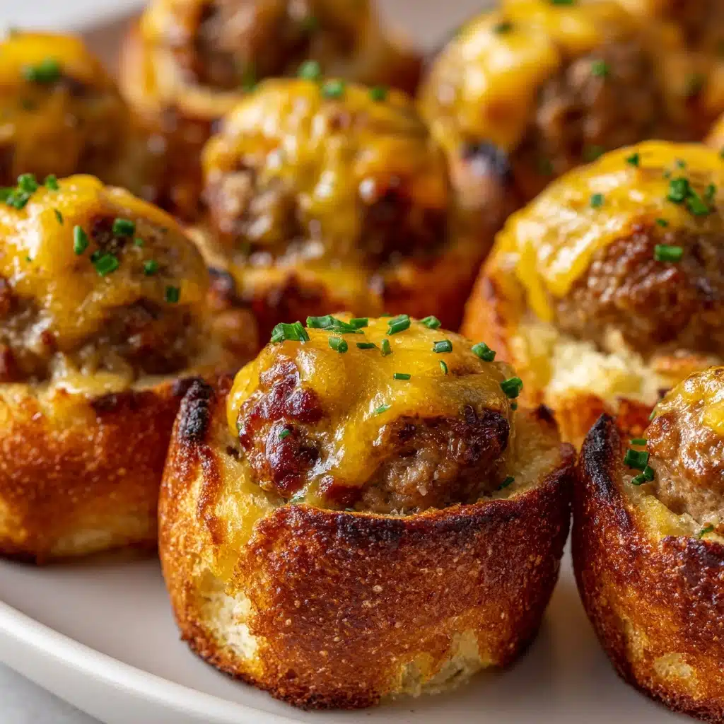 Sausage-Cheese Ball Biscuit Cups Recipe - Recipe Image